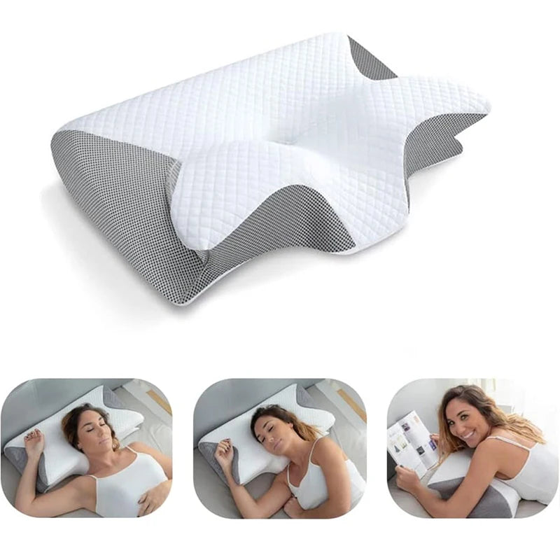 Memory Foam Cervical Pillow 2 in 1 Ergonomic Neck Support Pillow