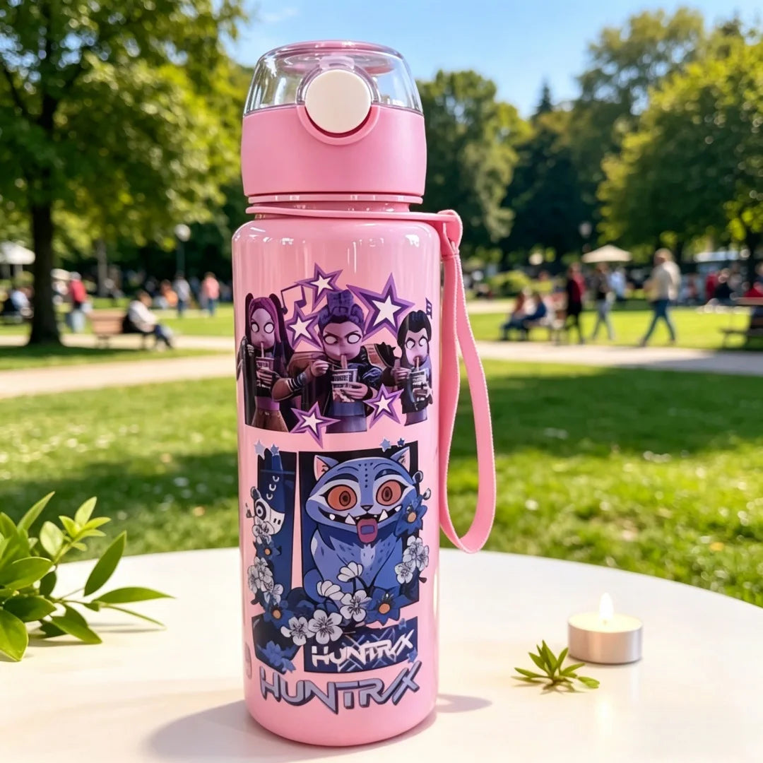 Cartoon Kids Portable Straw Water Bottle Leakproof Cute Summer Sports Cup