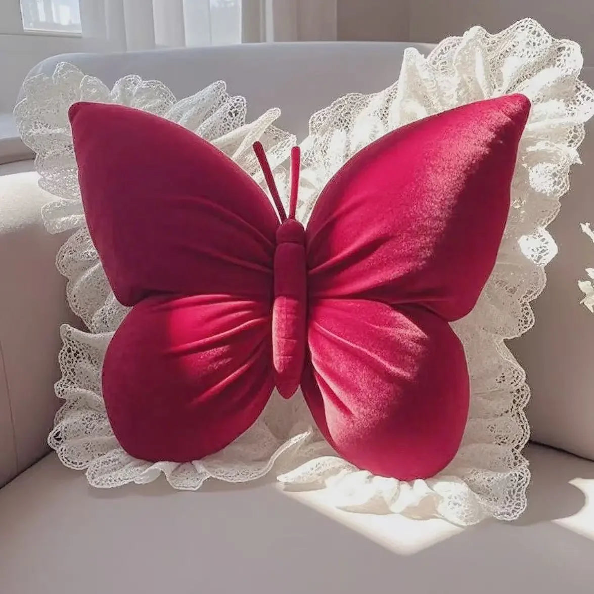 Cute Butterfly Bow Cushion Pillow Soft Decorative Pillow for Sofa Bedroom Car