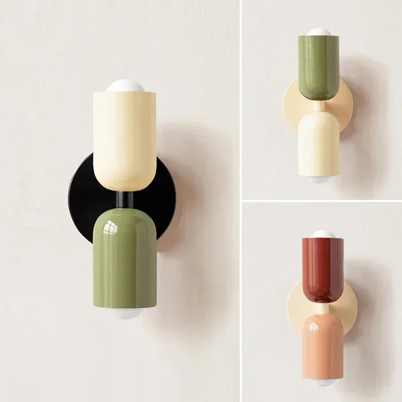 Nordic Colorful Wall Lamp Bedside Macaron Style Bedroom Corridor Lighting Decor