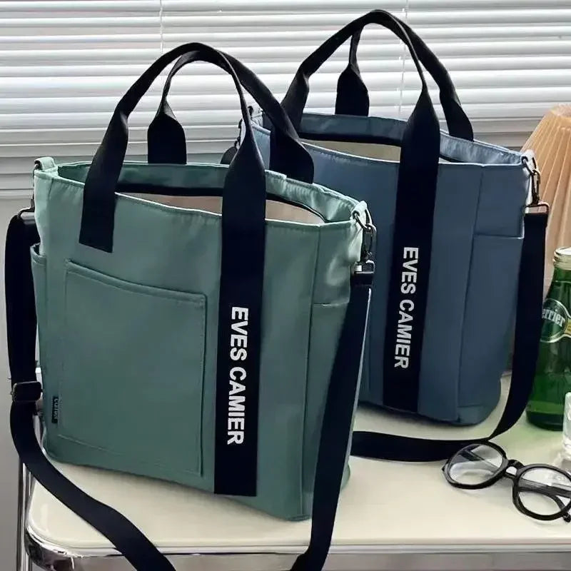 Large Capacity Nylon Canvas Tote Shoulder Bag Waterproof Casual Messenger Bag
