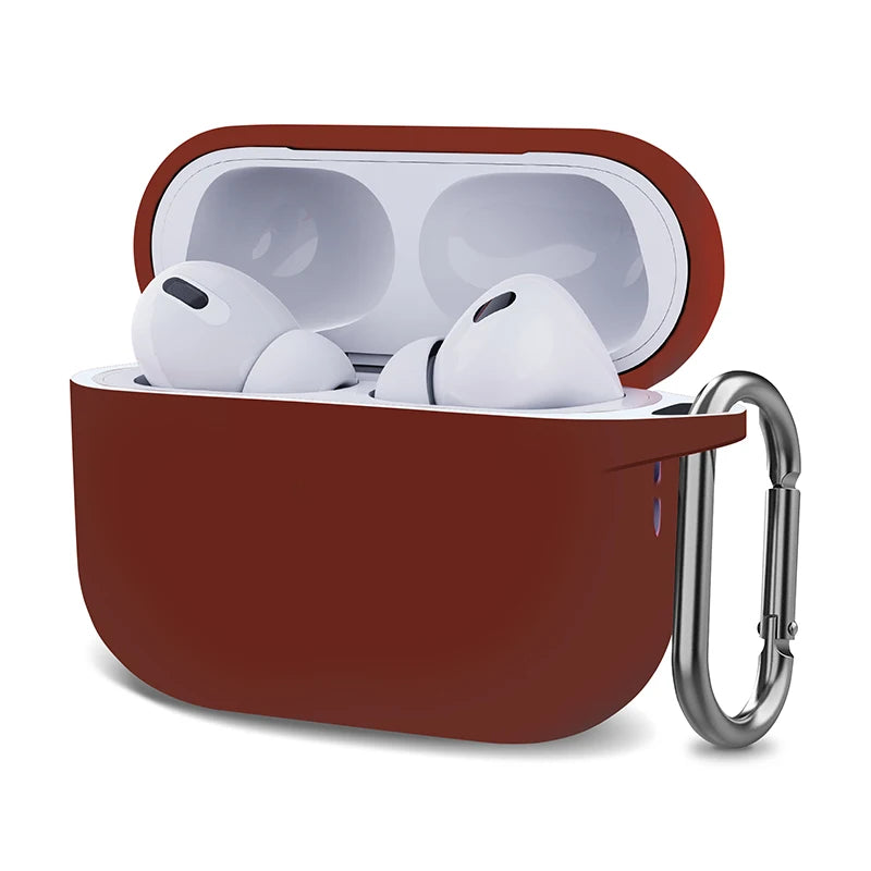 Silicone AirPods Case with Carabiner Shockproof Protective Cover for AirPods 1 2 3 Pro Pro 2
