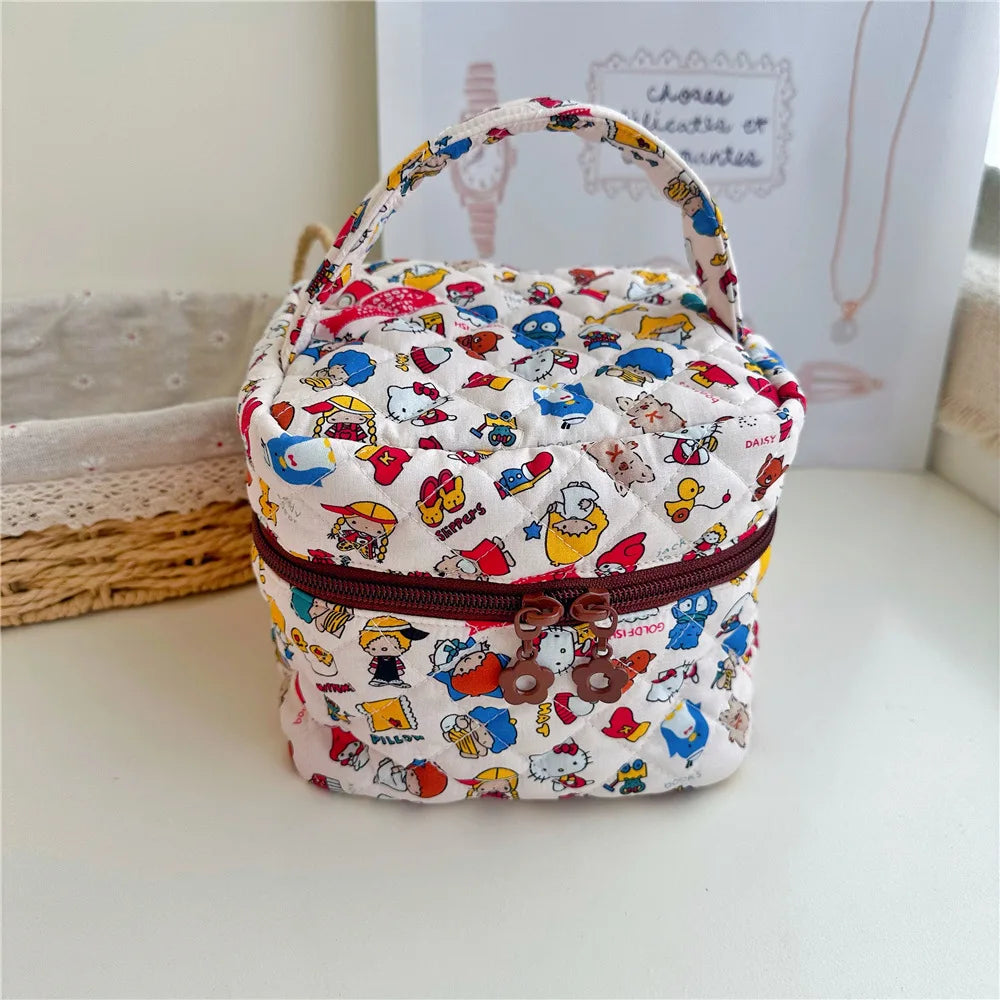 Hello Kitty Embroidered Makeup Bag Large Capacity Case
