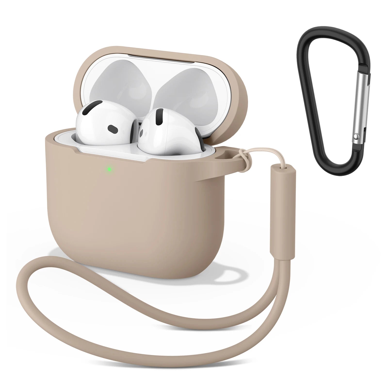 AirPods 4 Silicone Case with Strap & Carabiner Shockproof Protective Cover