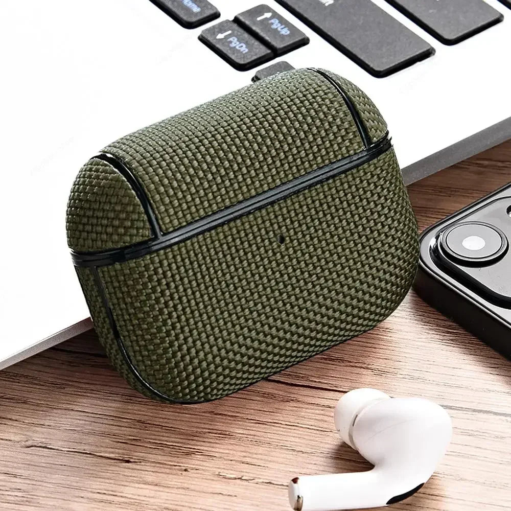 Shockproof Fabric AirPods Case Cover with Carabiner for AirPods 4 3 Pro 2 Protective Wireless Charging Earbuds Case
