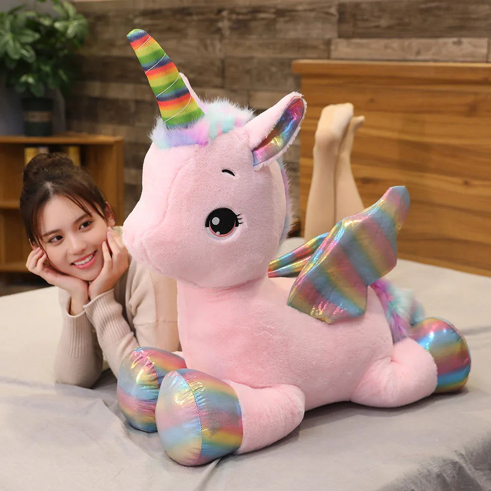 Rainbow Unicorn Plush Toy Soft Stuffed Animal Pillow Cute Kawaii Unicorn Doll for Kids Gift & Room Decor