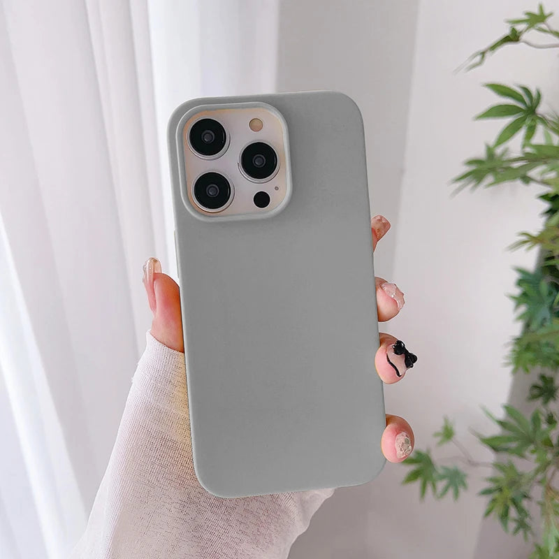 Candy Color Silicone Soft Matte Frosted Ultra Thin iPhone Case