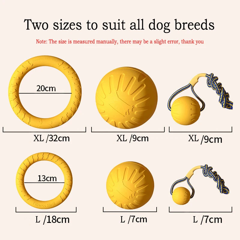 4 Pack Durable Dog Toy Set Flying Disc Ball Tug Rope