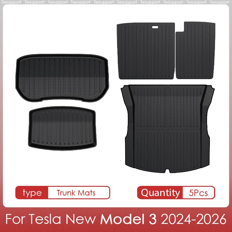 Tesla Model 3 Floor Mats 2024–2026 – Custom Fit Waterproof TPE Full Set
