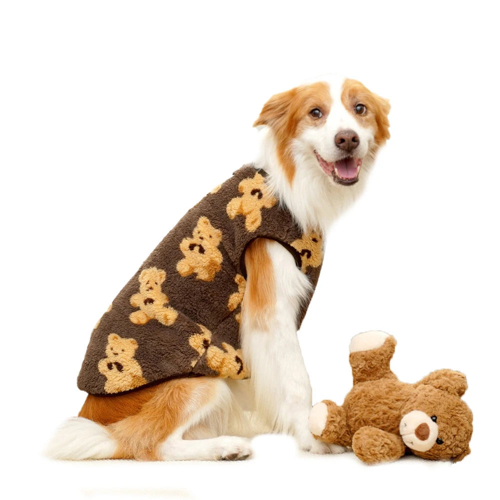 Warm Flannel Dog Pajamas Winter Pet Coat for Large Dogs