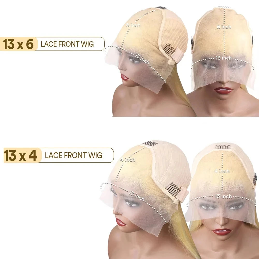 613 Blonde Wig – Straight HD Lace Front Human Hair Wig (Platinum Blonde)
