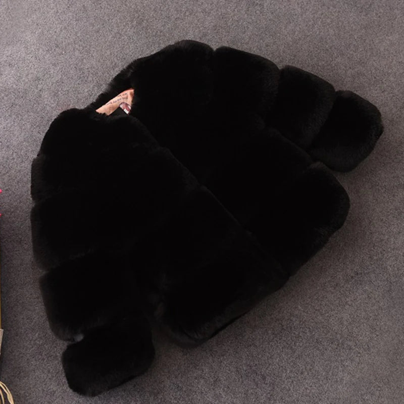 Girls Faux Fur Winter Coat Warm Kids Jacket