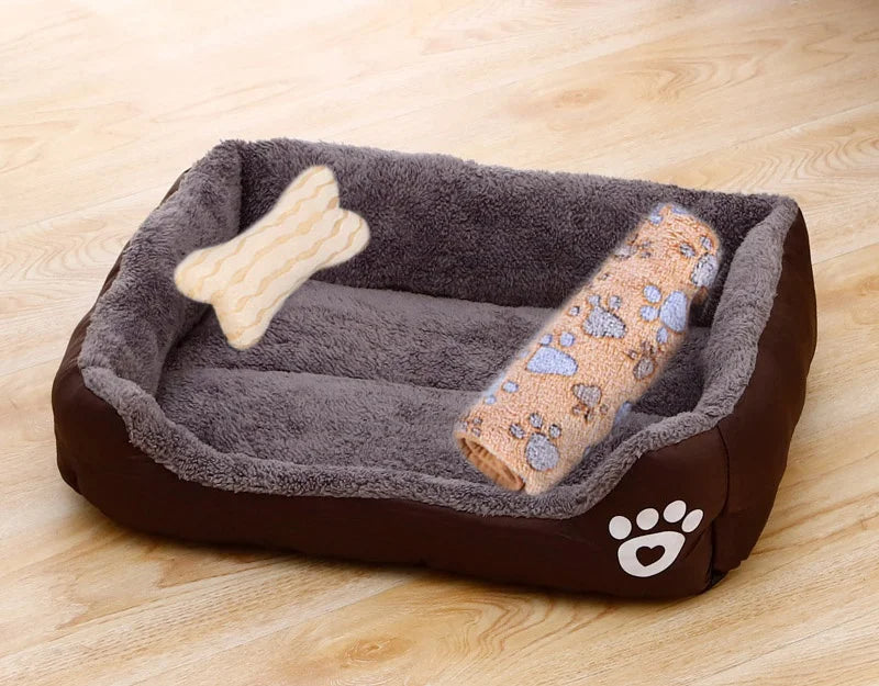 Warm Square Dog Bed for Small Medium Large Dogs and Cats