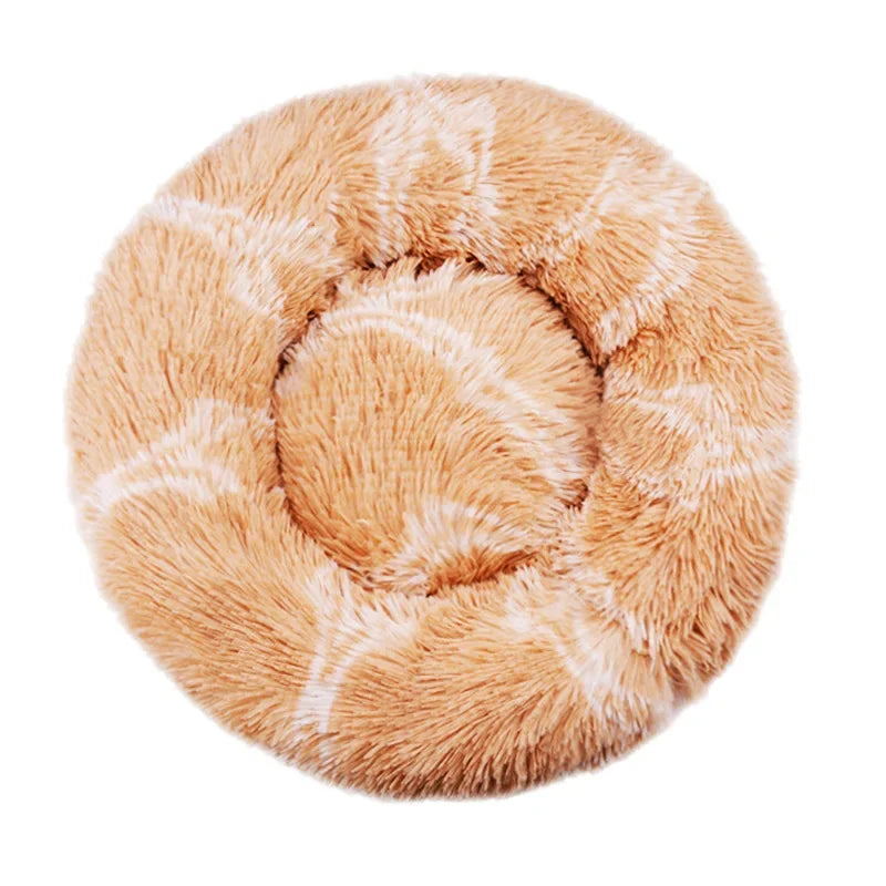 Round Plush Pet Bed Soft Warm Dog Cat Sleeping Bed Multiple Sizes
