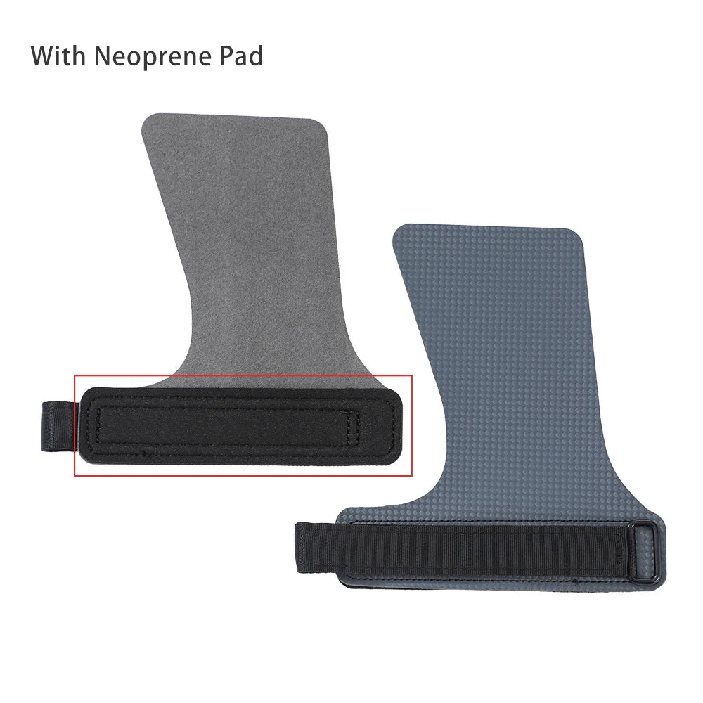 Carbon Fiber No Finger Hole Hand Grips Crossfit Pull Up Gym Palm Protector
