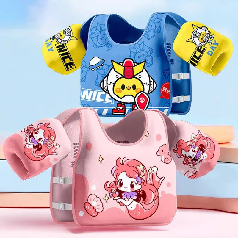 Beginner No Inflation Swim Vest Pool Float with Arm Rings