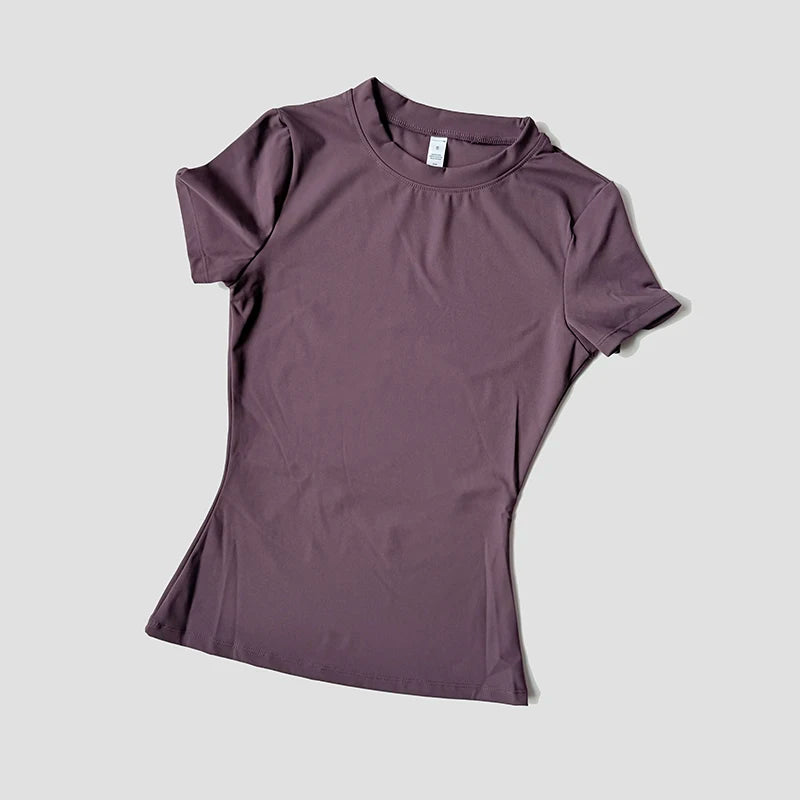Women Seamless Yoga Top Short Sleeve Gym Running Shirt
