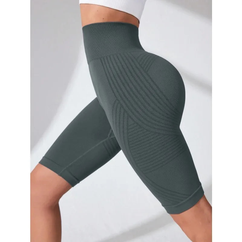 Women’s High Waist Seamless Yoga Shorts Hip Lift Workout Running Shorts