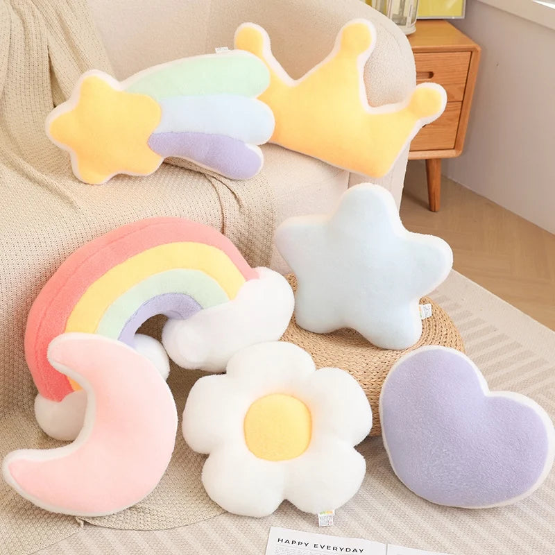 Plush Moon Star Rainbow Cushion Soft Stuffed Cartoon Pillow Home Decor Gift