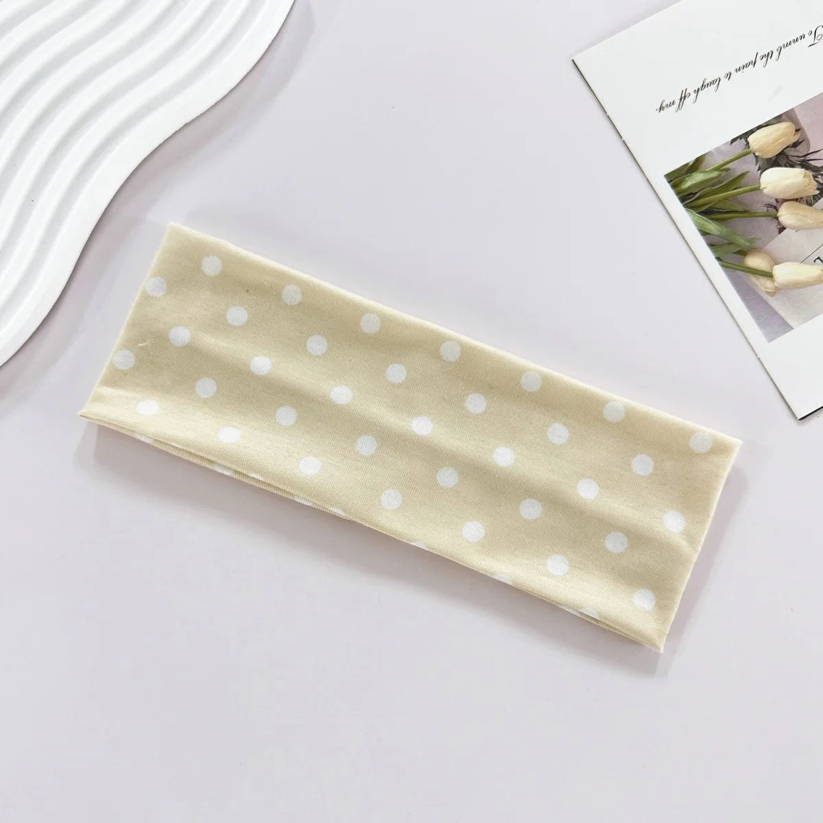 Polka Dot Yoga Headband Sweat Absorbent Sports Hairband