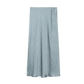 Women High Waist Satin Midi Skirt Elegant Office Summer Skirt