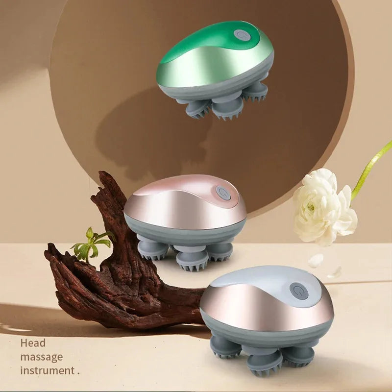 Mini Electric Scalp Massager Magnetic Rechargeable Deep Kneading Relaxation