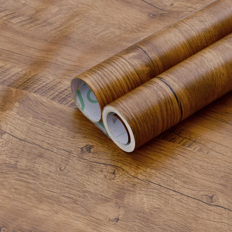 Peel and Stick Wood Grain Floor Sticker Self Adhesive Scratch Resistant Flooring