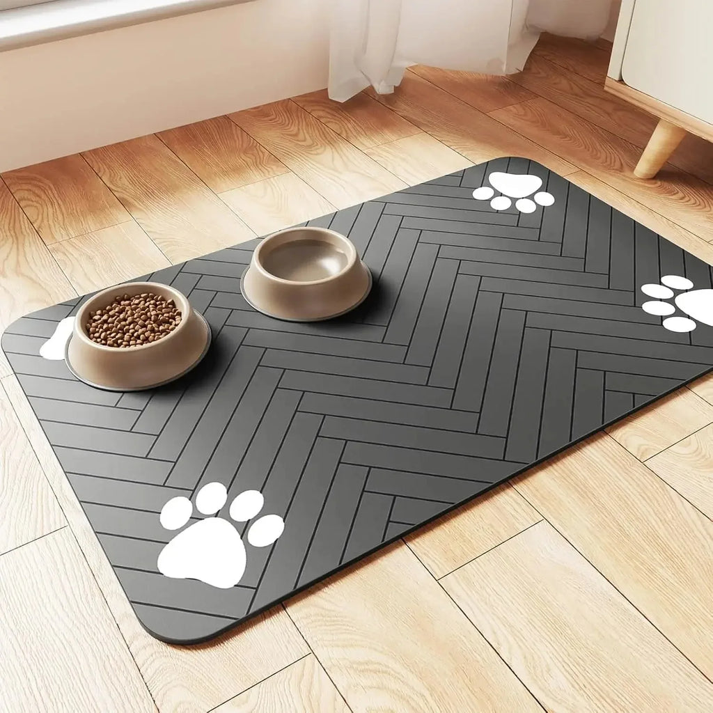 Pet Feeding Mat Waterproof Absorbent Dog Cat Food Mat Non-Slip Quick Dry Bowl Placemat