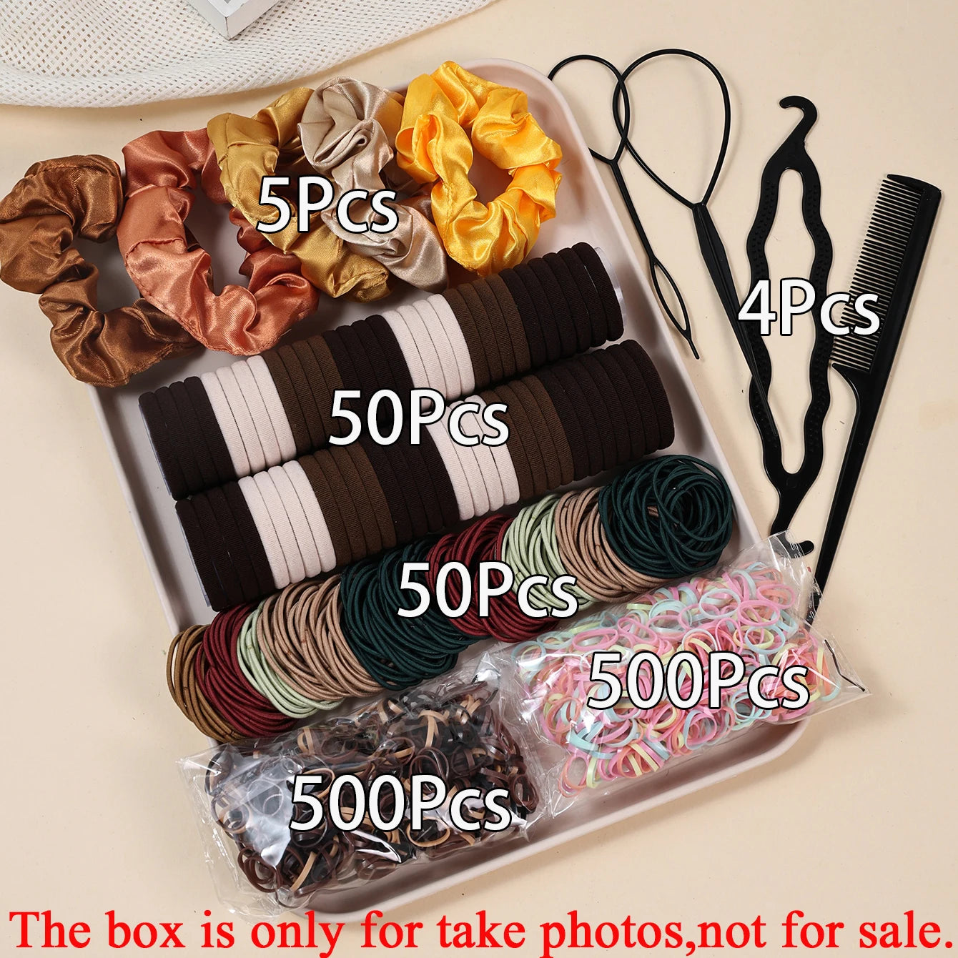 Hair Accessories Set Scrunchies Elastic Bands Ponytail Kit Women Fashion Bundle
