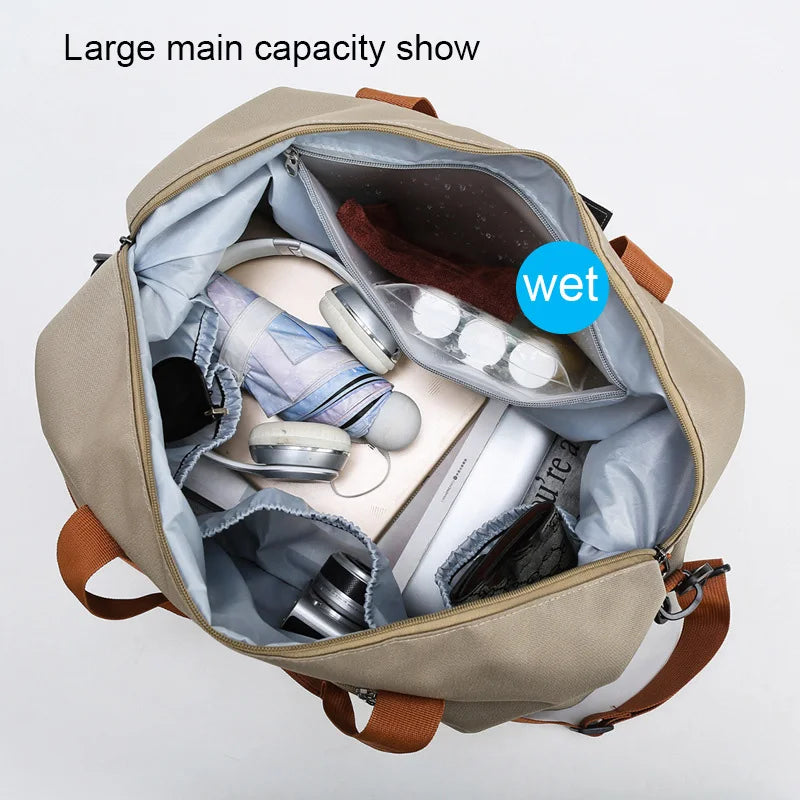 Travel Gym Bag Waterproof Duffle Large Capacity Fitness Bag With Shoe Compartment