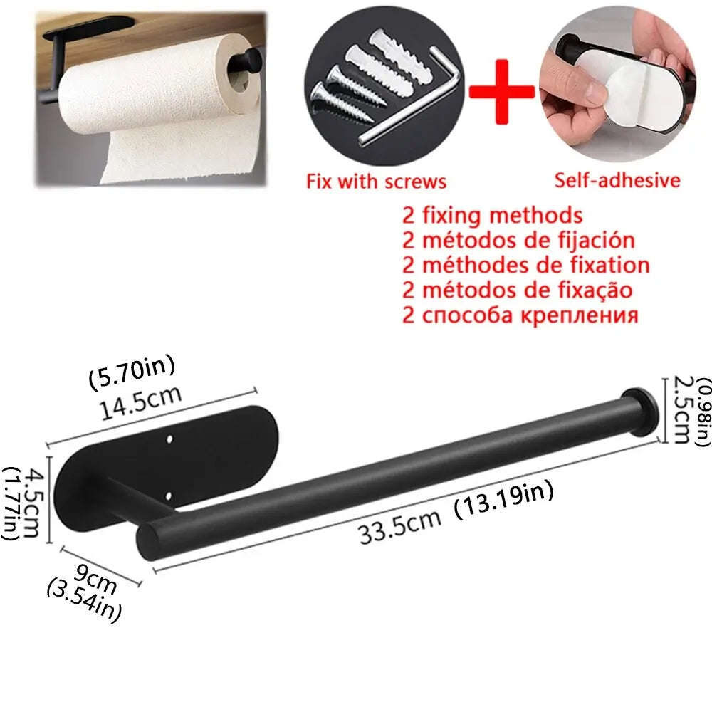 Self-Adhesive Paper Towel Holder – Under Cabinet Kitchen Roll Rack