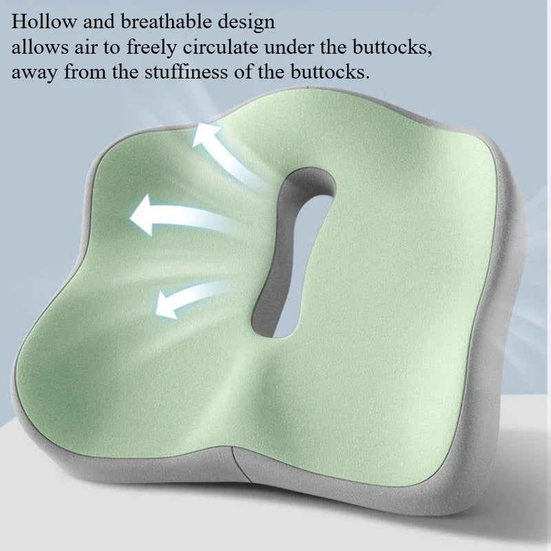 Memory Foam Seat Cushion Ergonomic Support Washable Cover Car Office Chair Pad