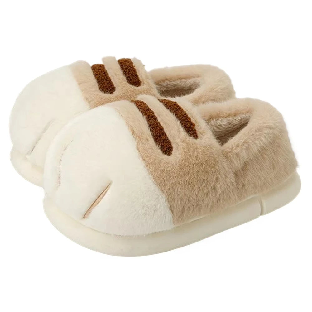 Women’s Cat Paw Fluffy Slippers Warm Non Slip Home Shoes