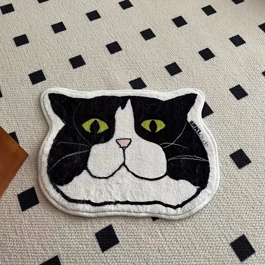 Cat Floor Mat Anti Slip Waterproof Stain Resistant Bathroom Bedroom Rug