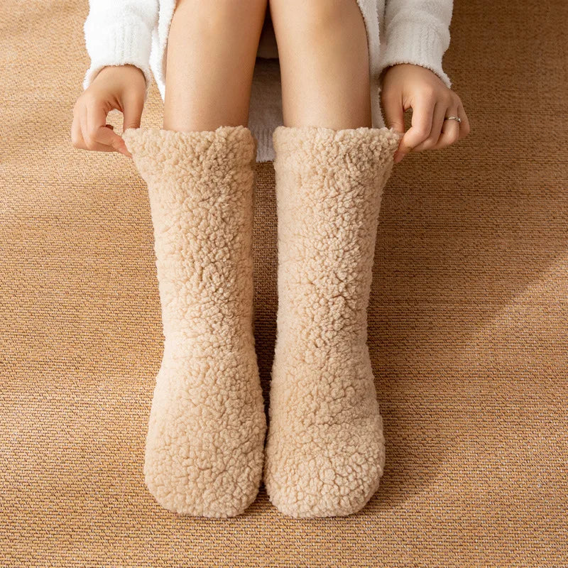 Women’s Thermal Velvet Slipper Socks Warm Non Slip Winter Home Socks