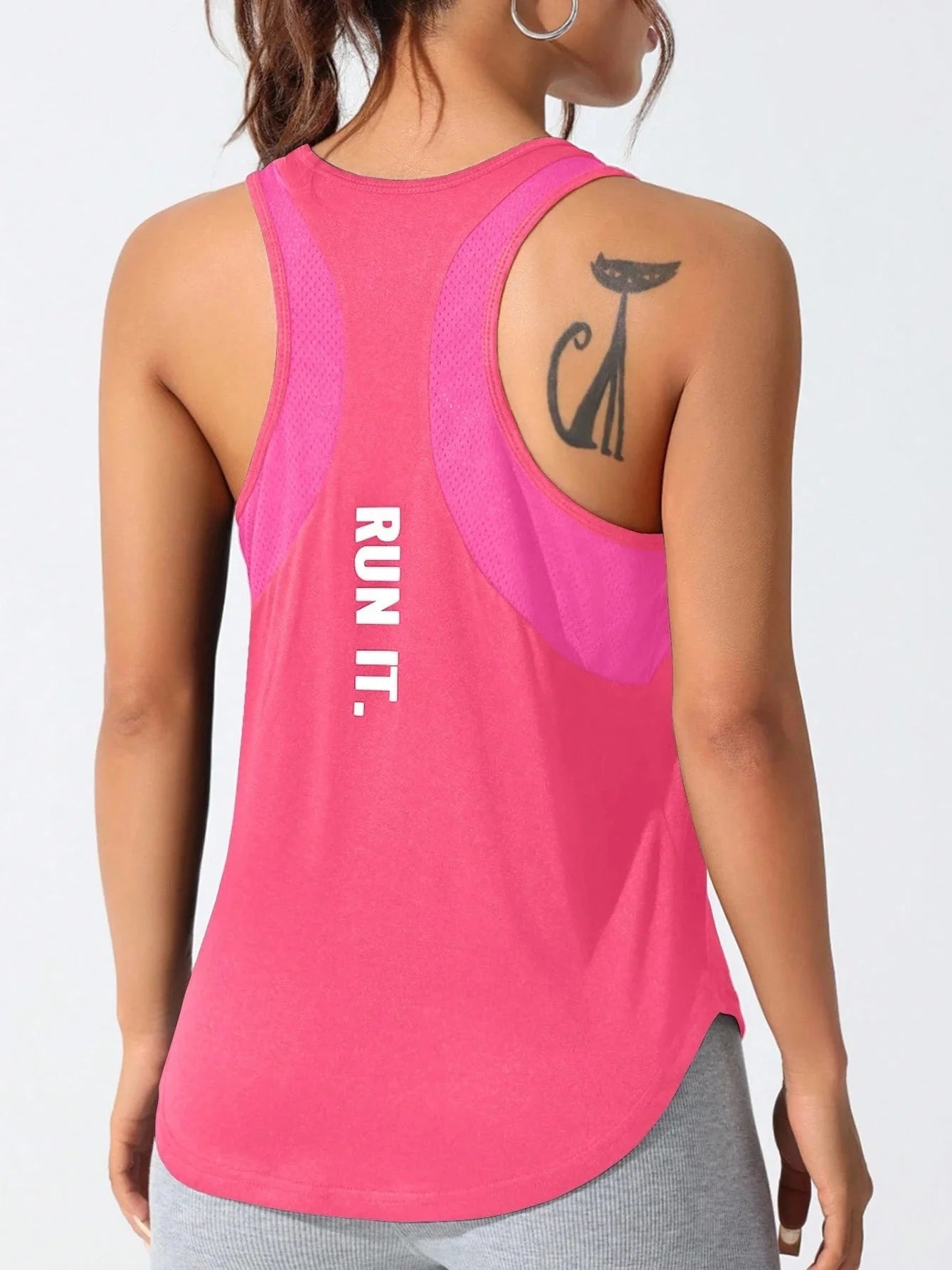 Women Quick Dry Gym Tank Top Breathable Mesh Workout Yoga Vest Sleeveless Fitness Shirt
