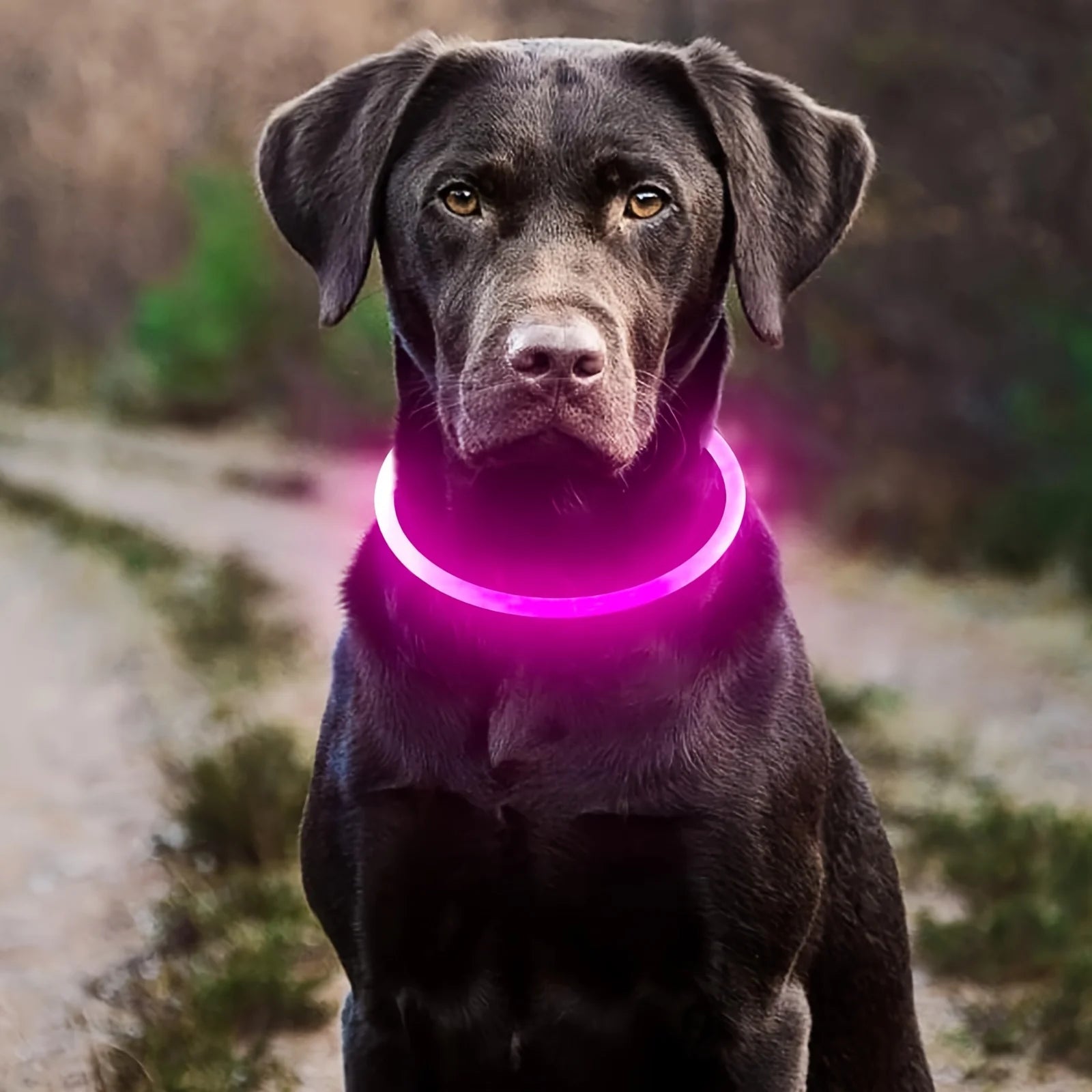 LED Dog Collar – USB Rechargeable Light-Up Collar for Night Walking