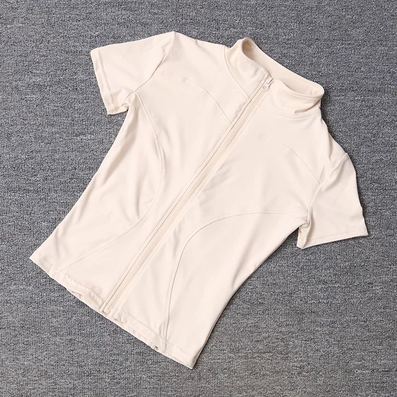 Women Zip Yoga Sportswear Slim Fit Quick Dry Running Fitness Set