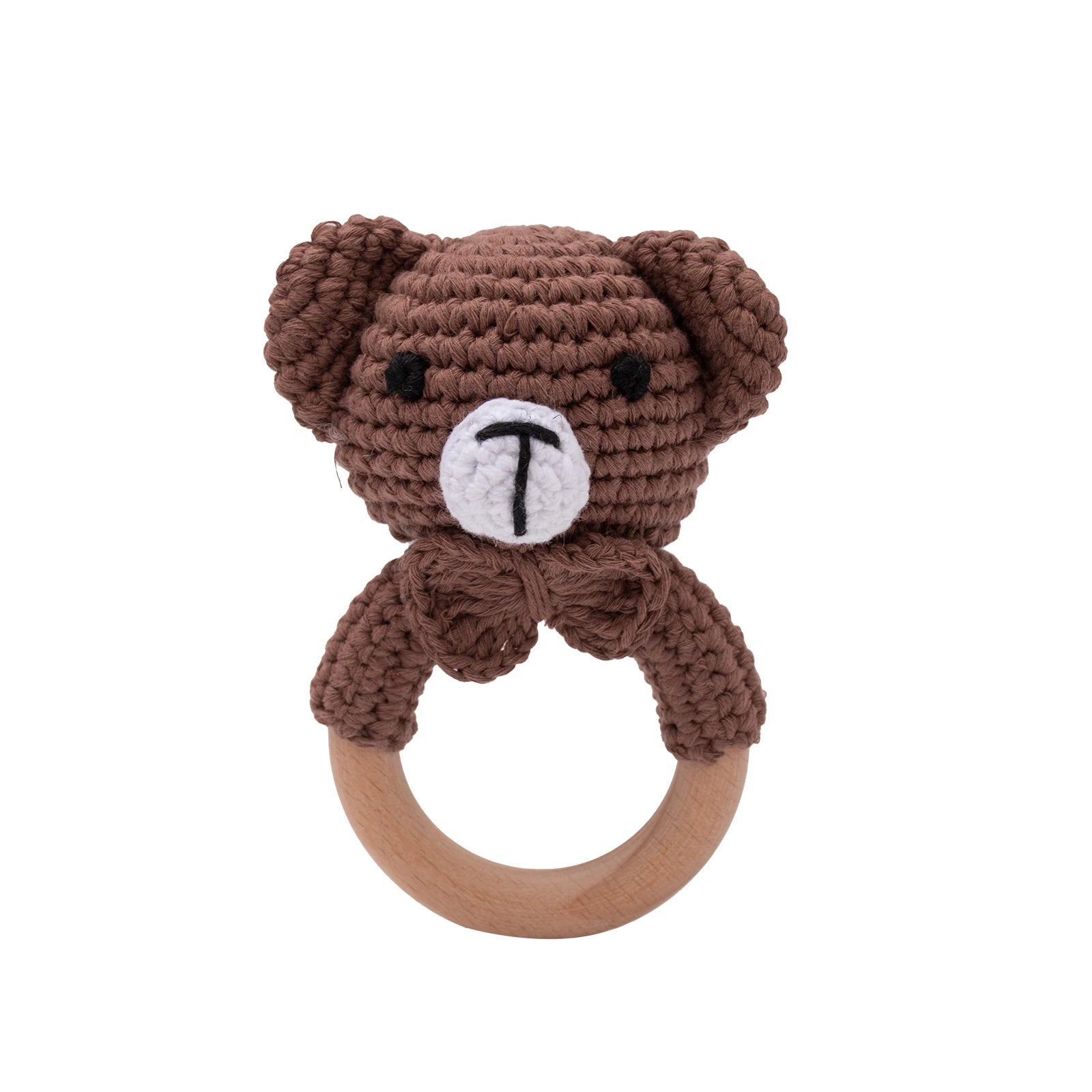 Crochet Bear Baby Rattle Teether Toy for 0 to 12 Months