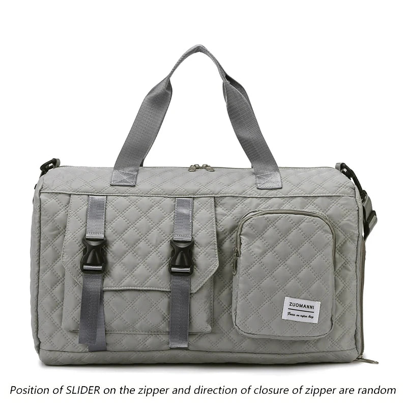 Quilted Travel Duffel Bag Women Large Capacity Gym Bag Waterproof Weekend Overnight Tote