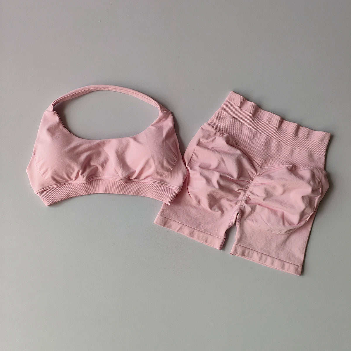 Women Seamless Gym Set Sports Bra & Shorts Workout Fitness Yoga Outfit