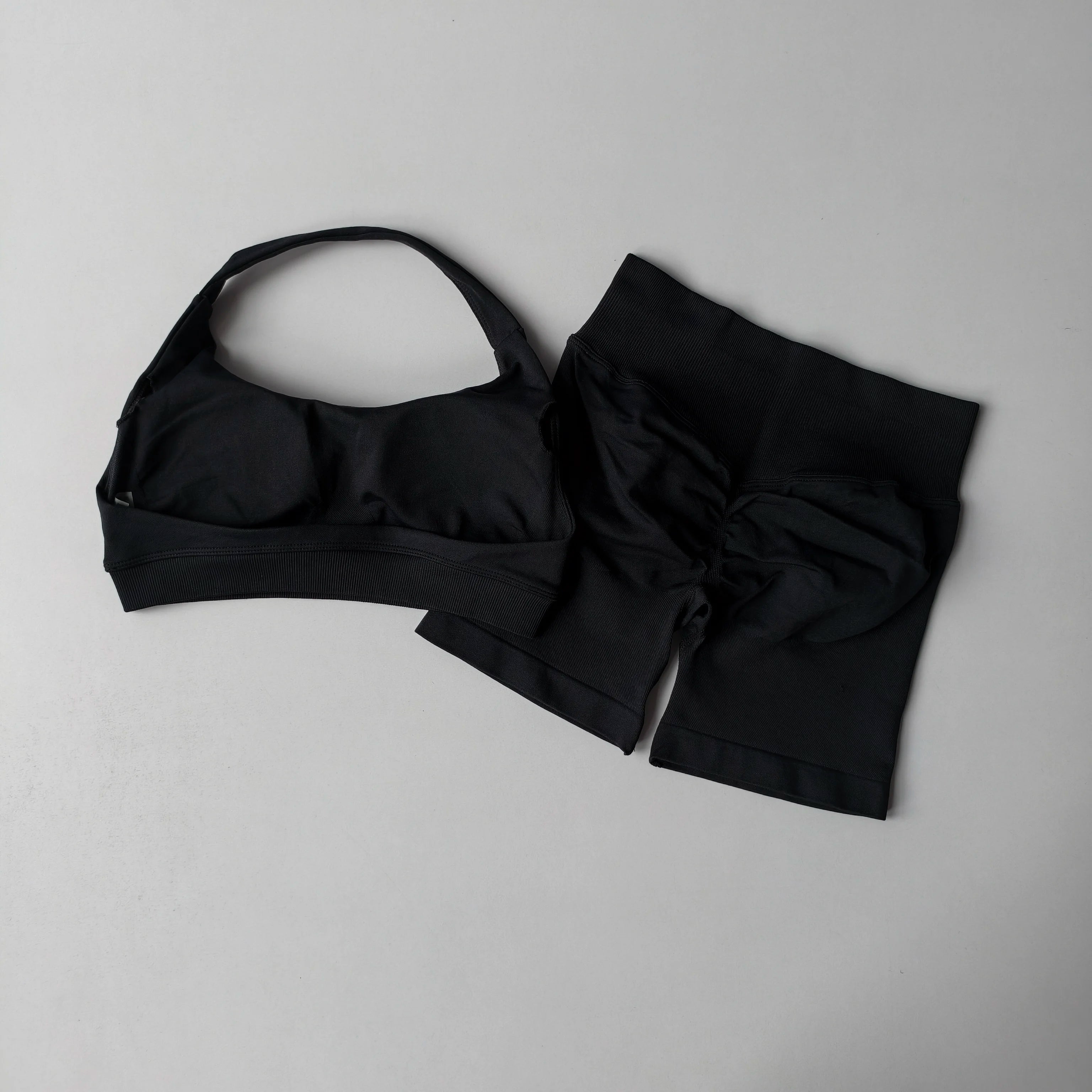 Women Seamless Gym Set Sports Bra & Shorts Workout Fitness Yoga Outfit