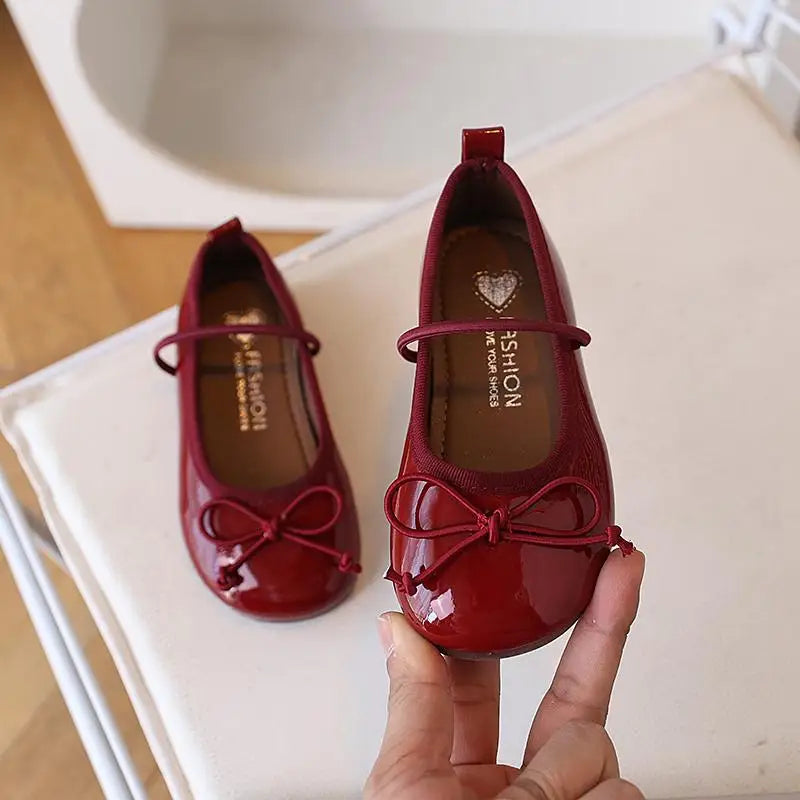 Girls PU Leather Oxford School Shoes Soft Toddler Flats Gold Silver