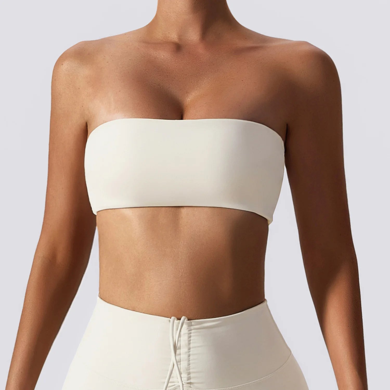 Women Strapless Sports Bra Seamless Tube Top Fitness Yoga Workout Bra