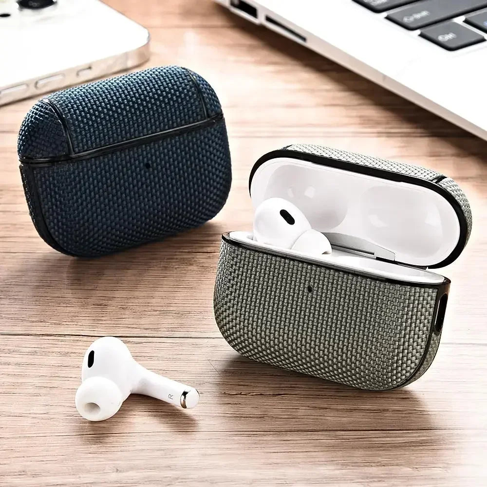Shockproof Fabric AirPods Case Cover with Carabiner for AirPods 4 3 Pro 2 Protective Wireless Charging Earbuds Case