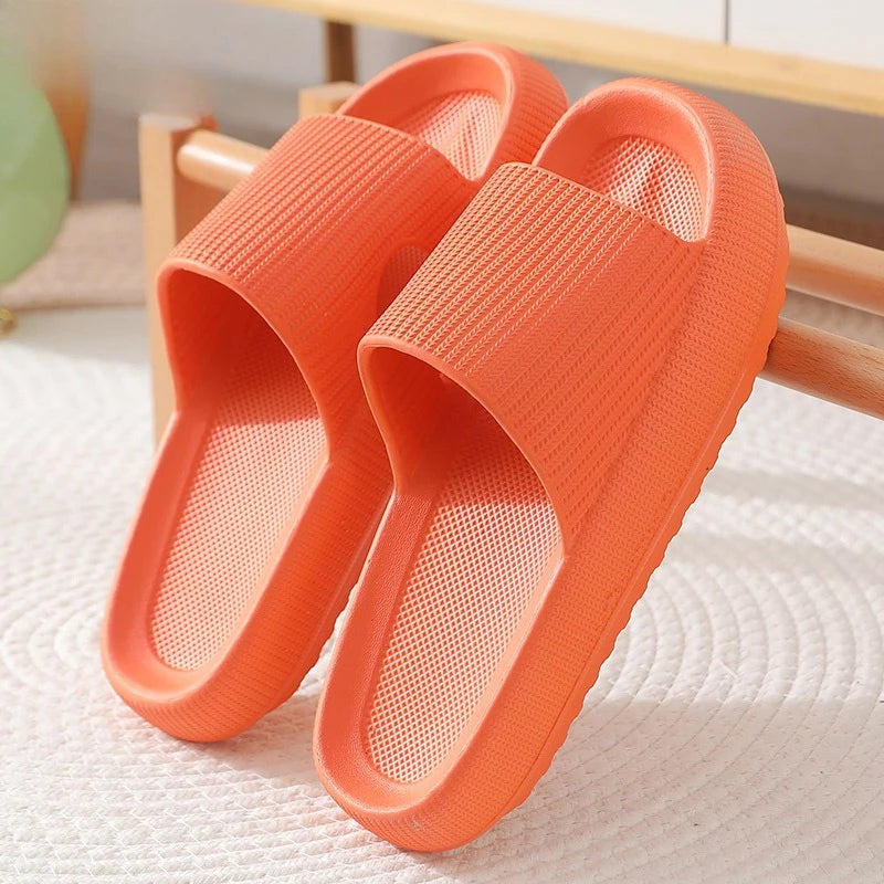 Cloud Cushion EVA Slippers Thick Sole 4cm Soft Anti Slip Bathroom Slides Comfortable Home Sandals for Men Women