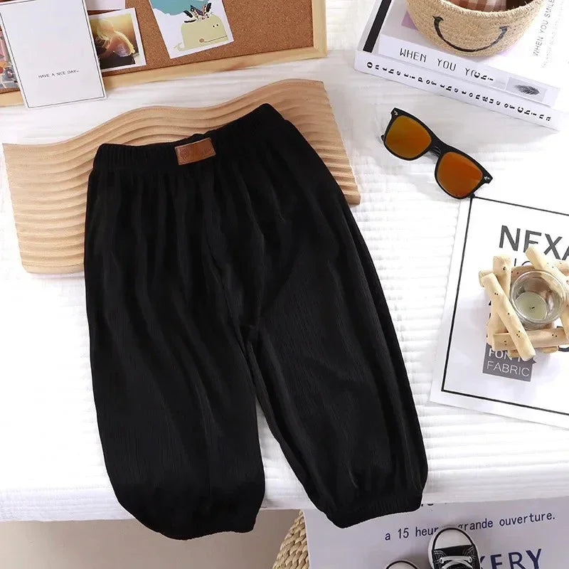 Kids Summer Thin Breathable Pants Anti Mosquito Candy Color Boys Girls Baby Trousers