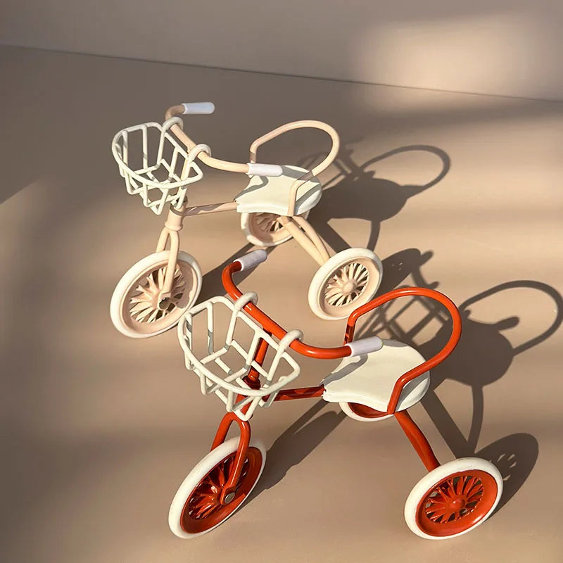Miniature Iron Tricycle Realistic Bicycle Accessory Home Decor Gift