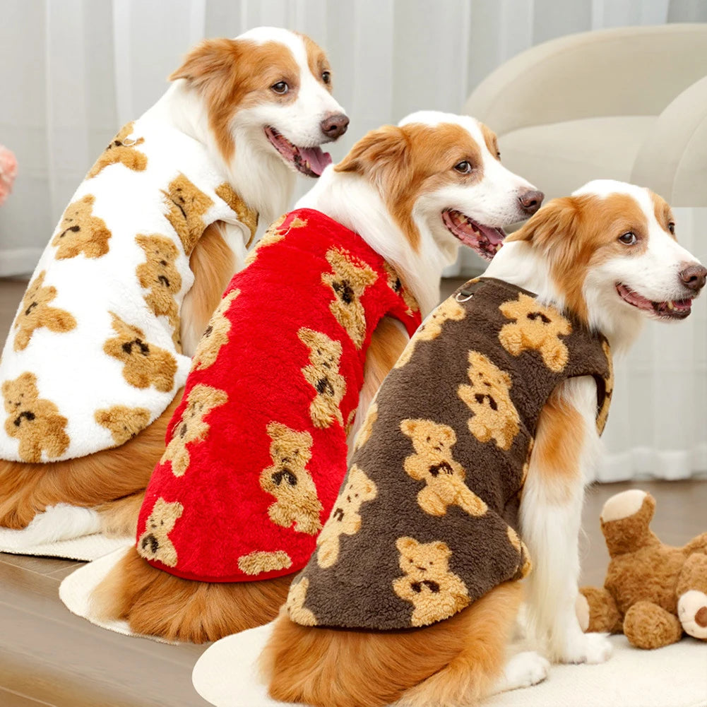 Warm Flannel Dog Pajamas Winter Pet Coat for Large Dogs