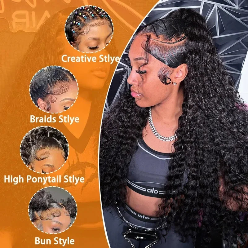 Loose Deep Wave Human Hair Wig – HD Lace Front Glueless Wig Natural Hairline